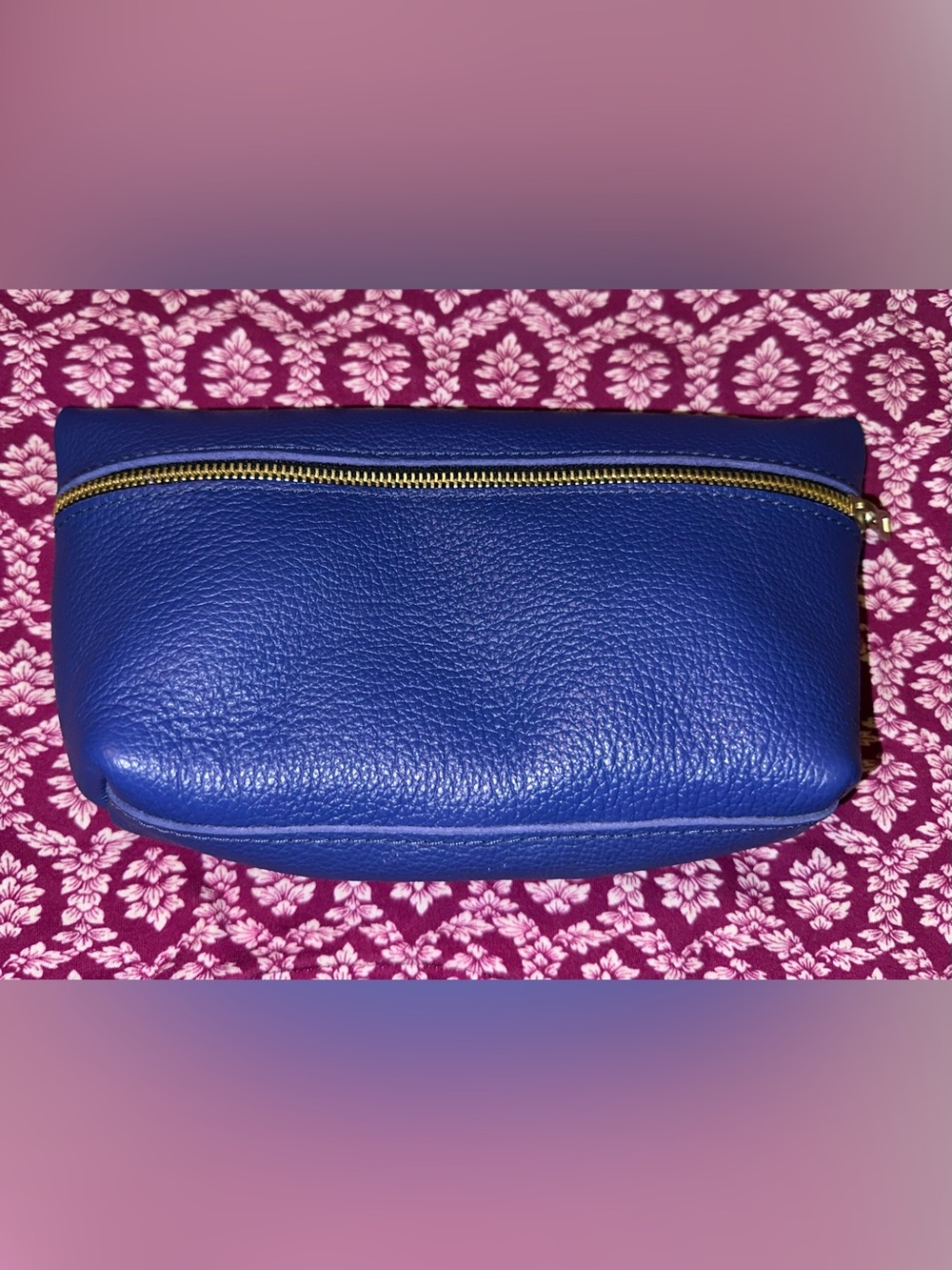 New Portland Leather Goods Molino Blue Makeup Bag